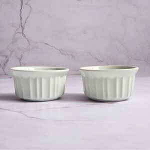 CorningWare French White 4 oz 115ml Ramekin Baking Dessert Snack Dishes Set of 2